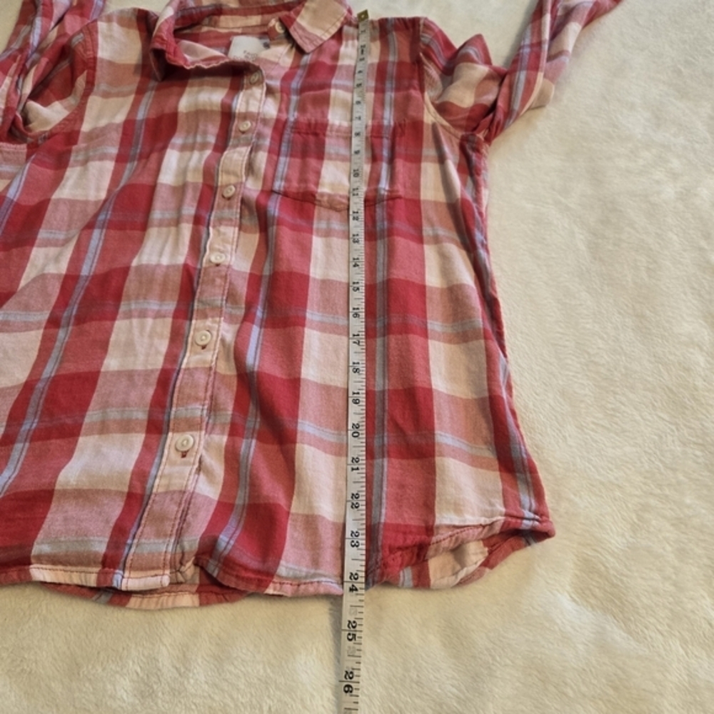 SO Women's Long Sleeve Button Down Plaid Flannel Small - Picture 5 of 10